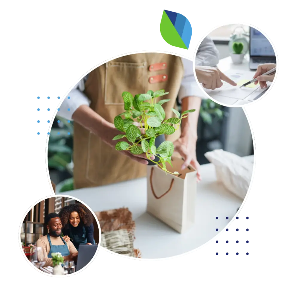 A collage of entrepreneurs and small-business owners